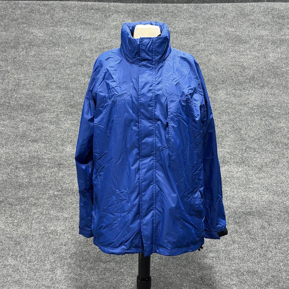 Timberland Jacket Mens Large Blue Fleece Lined Windbreaker Outdoor Coat 6135J